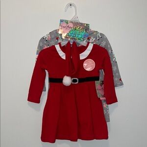 Baby Girl Christmas Dress Bundle with Accessory